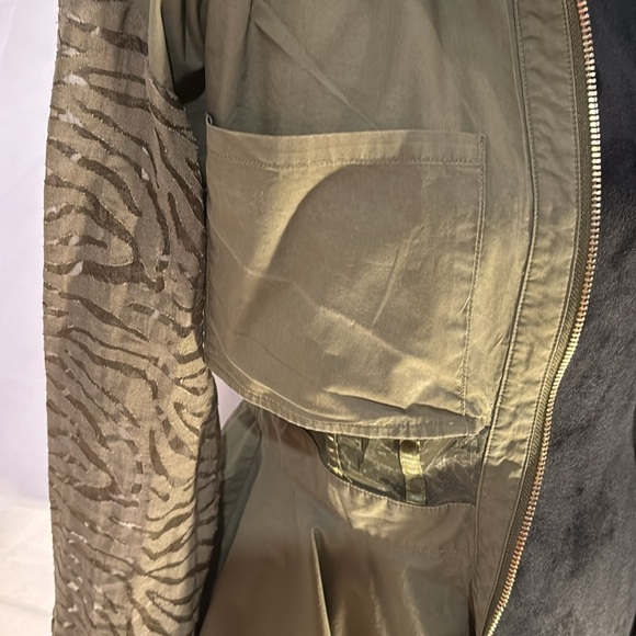 BOGO L’ATISTE Army Green Partial Sheer w/Front Zipper Long Sleeve Dress Size Sm - Picture 10 of 14